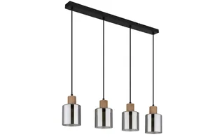 hanglamp - ALEIDIS - glas - grote eettafellamp - E27 - 15768-4 by Globo in Black – product photo 3 of 3