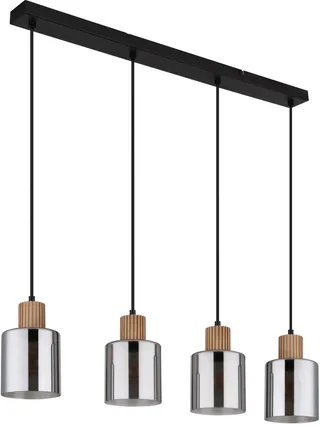 hanglamp - ALEIDIS - glas - grote eettafellamp - E27 - 15768-4 by Globo in Black – product photo 1 of 3