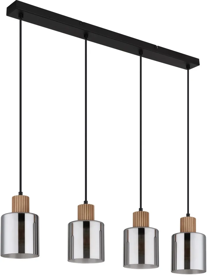 hanglamp - ALEIDIS - glas - grote eettafellamp - E27 - 15768-4 by Globo in Black – product photo 1 of 3