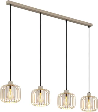 Hanglamp - ALFRED - metaal - draadlamp - E27 - 15758-4H de Globo en Beige – photo produit 1 sur 3