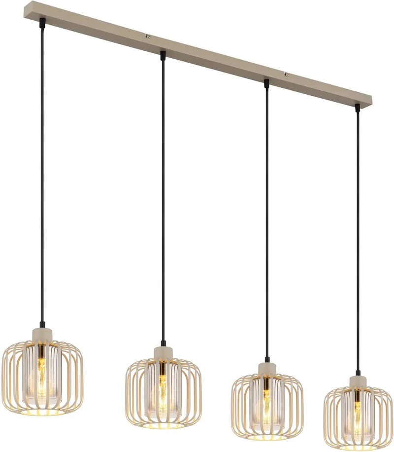 Hanglamp - ALFRED - metaal - draadlamp - E27 - 15758-4H de Globo en Beige – photo produit 1 sur 3