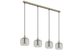Hanglamp - ALFRED - metaal - draadlamp - E27 - 15758-4H de Globo en Beige – photo produit 2 sur 3