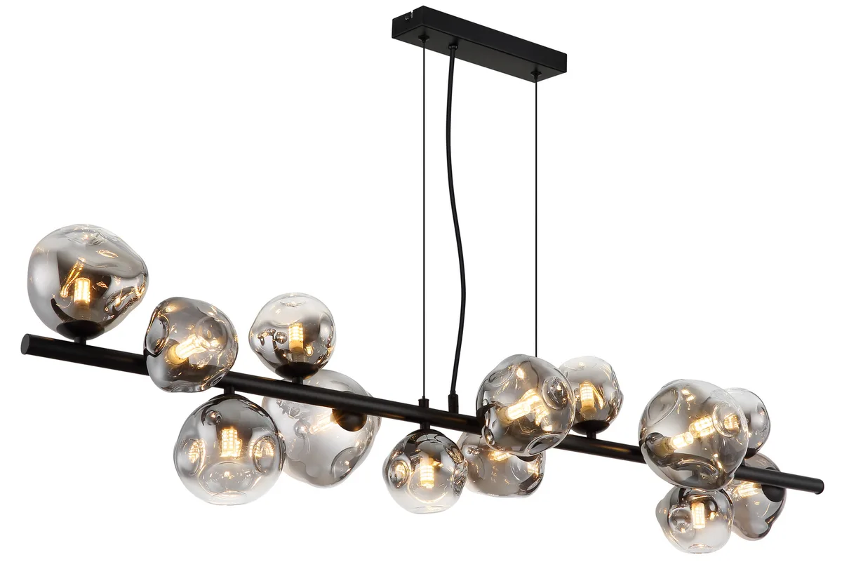 Hanglamp Arin 13 lichts L 120 cm zwart de Globo – photo produit