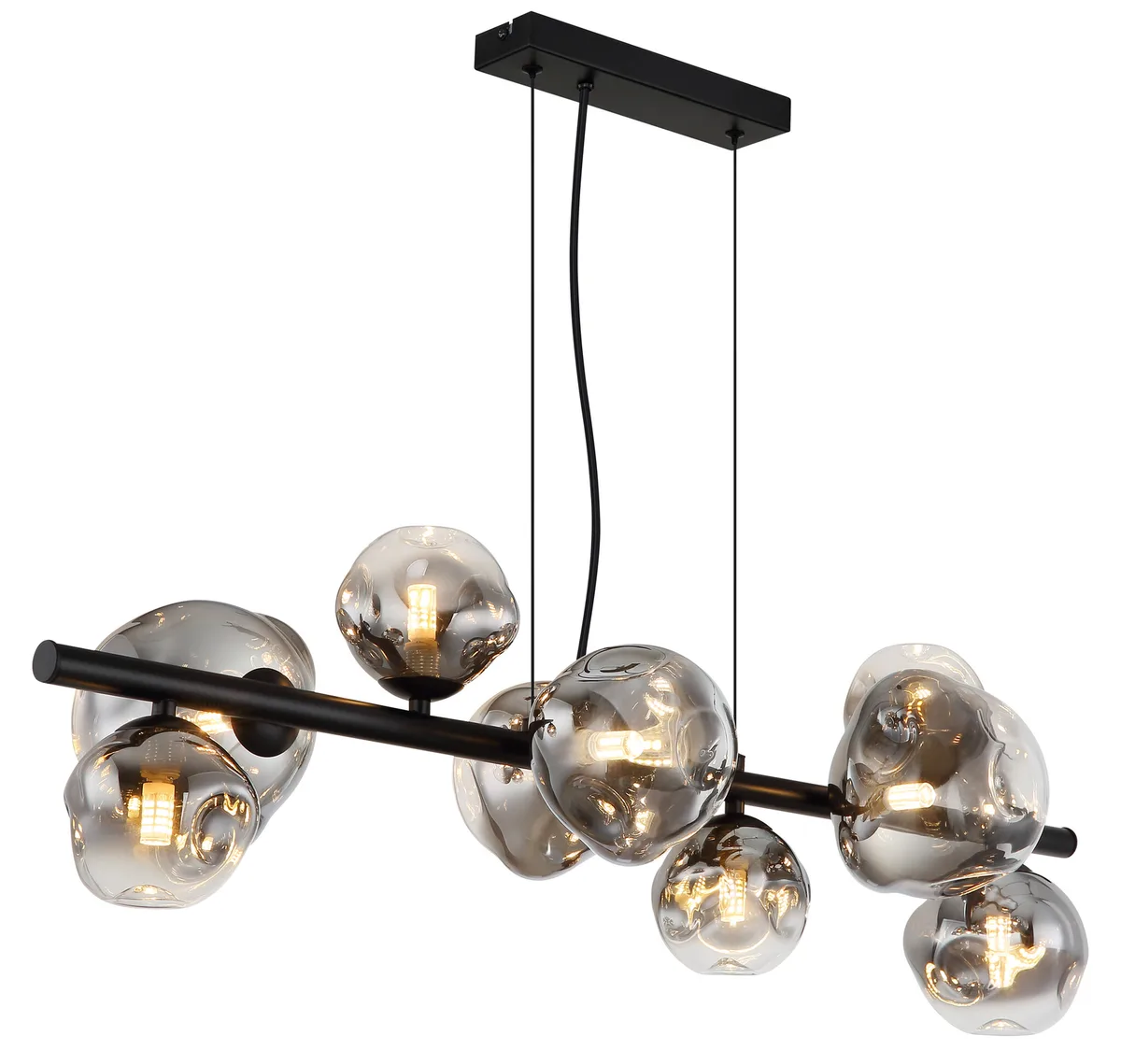 Hanglamp Arin 9 lichts L 87 cm zwart de Globo – photo produit
