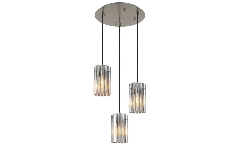 hanglamp - CAYDEN - glas - Ø 39cm - E27 - 15747-3H van Globo in Staal – productfoto 3 van 3