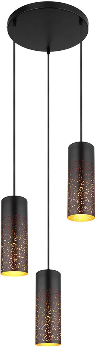hanglamp - Crocky - metaal - Ø 34cm - E27 - 21005-3H de Globo en Noir – photo produit 1 sur 3