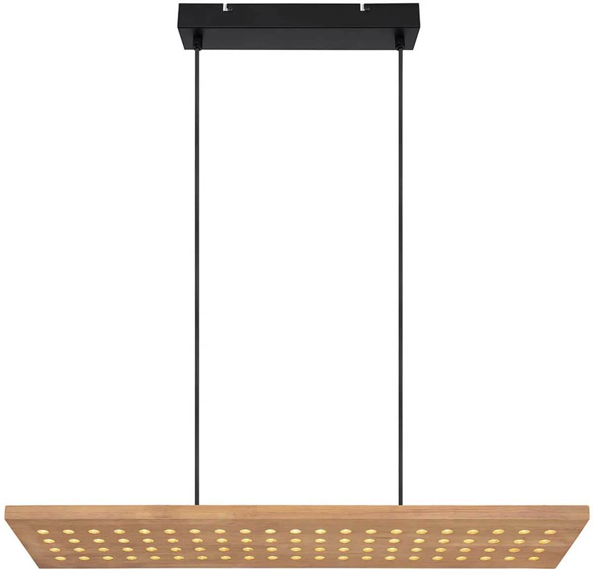 Hanglamp dimbaar hout hout hanglamp eetkamer keuken, metaal, LED 40W 2000Lm warm wit, H 120 cm de Globo en Marron – photo produit