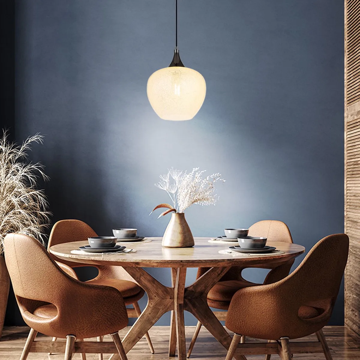 Hanglamp eettafel hanglamp glazen eetkamerlamp wit kristallen, metaal zwart verchroomd, 7W 806lm warm wit, DxH 24 x 120 cm fra Globo i Sølv – produktbillede
