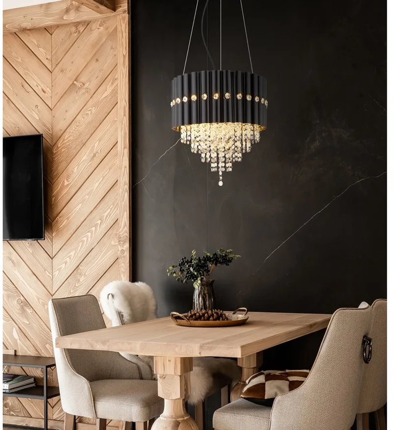 Hanglamp Eleos met kristal - 63149-3 van Globo in Zwart – productfoto