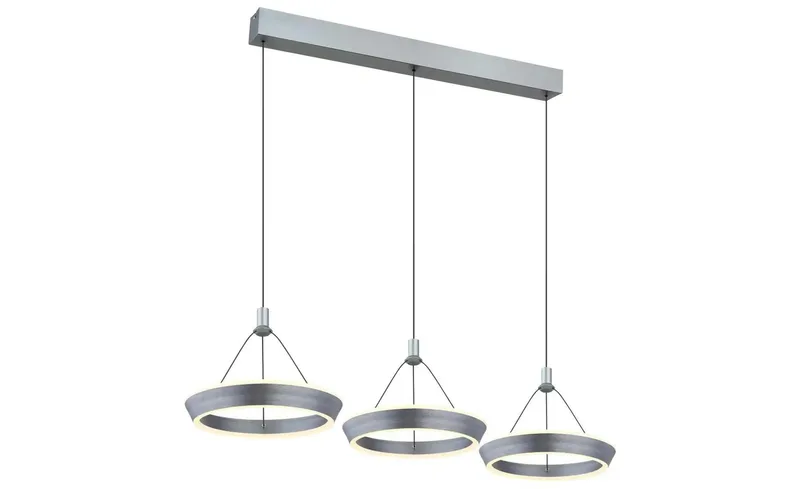 hanglamp - Ferra - metaal - grote eettafellamp - LED - 67316-3 fra Globo i Grå – produktbillede 2 af 3