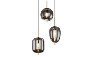Hanglamp gang met glazen bollen | 3-lichts | E14 | | Vide | Hal | Glas | Woonkamer | Eetkamer de Globo en Laiton – photo produit 3 sur 3