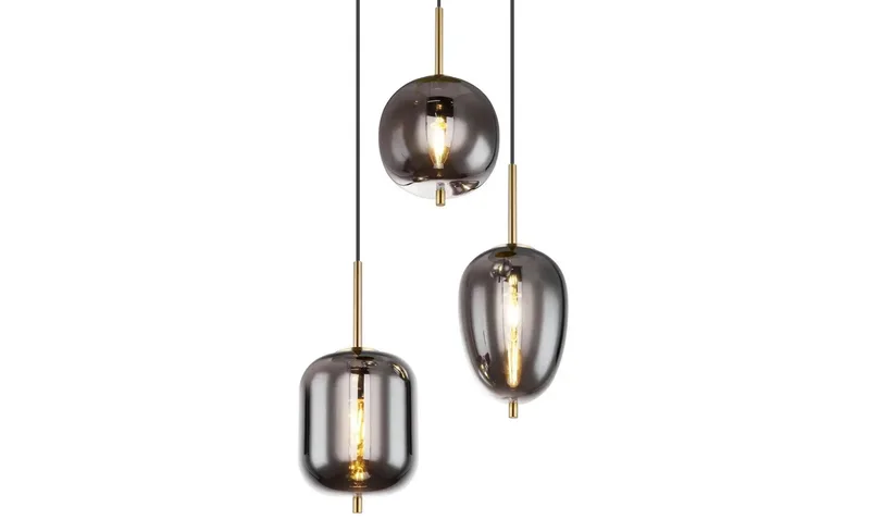 Hanglamp gang met glazen bollen | 3-lichts | E14 | | Vide | Hal | Glas | Woonkamer | Eetkamer de Globo en Laiton – photo produit 3 sur 3