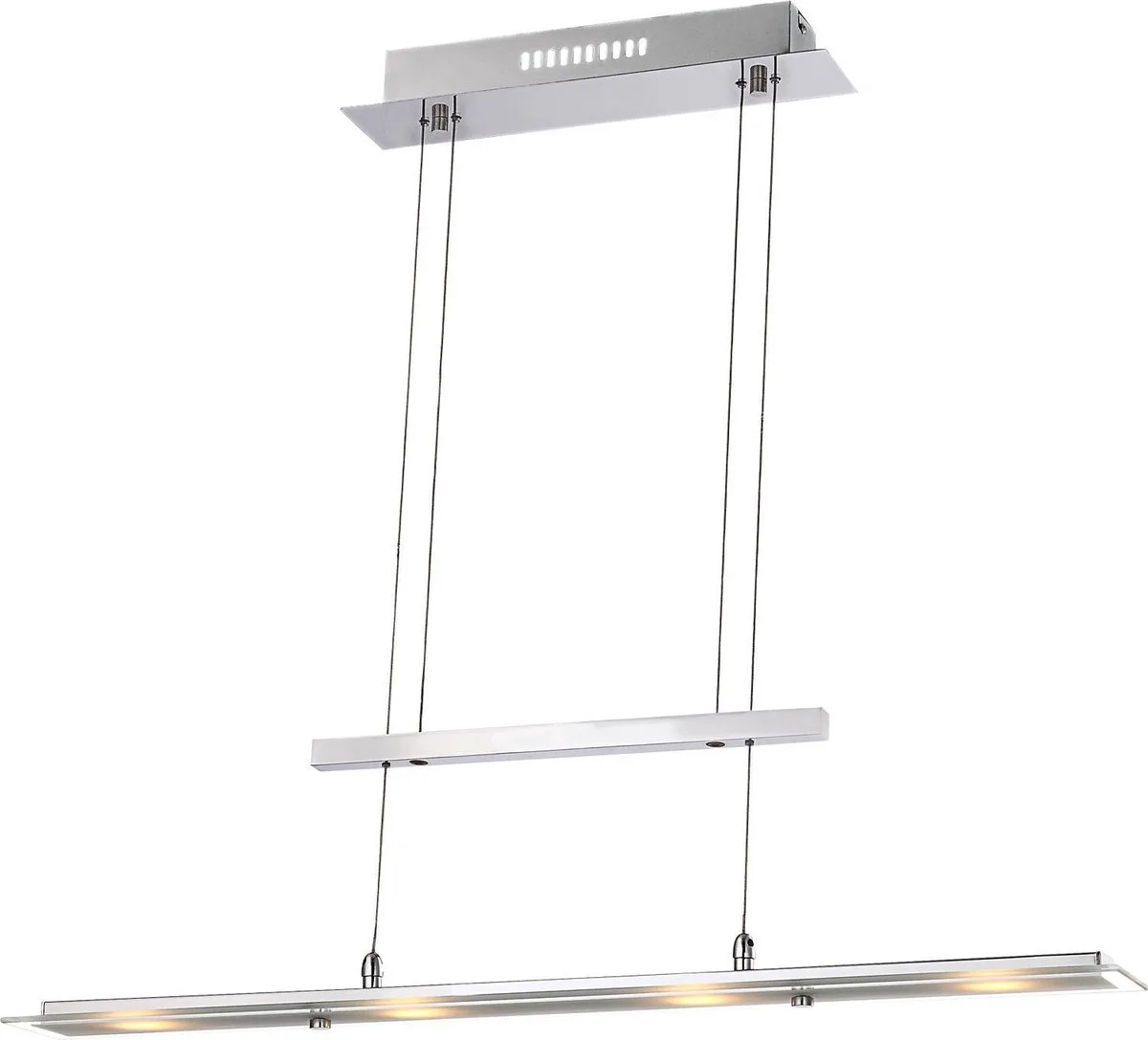 Hanglamp Globo Janick LED - Matte glasplaat de Globo en Chrome – photo produit