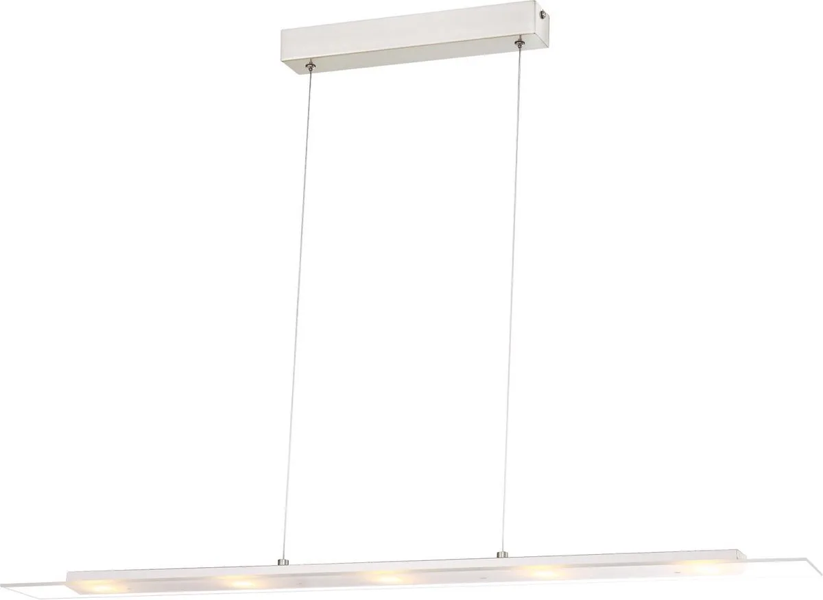 Hanglamp Globo Tasha I LED - Nikkel mat/Chroom - Glazen plaatjes fra Globo i Krom – produktbillede
