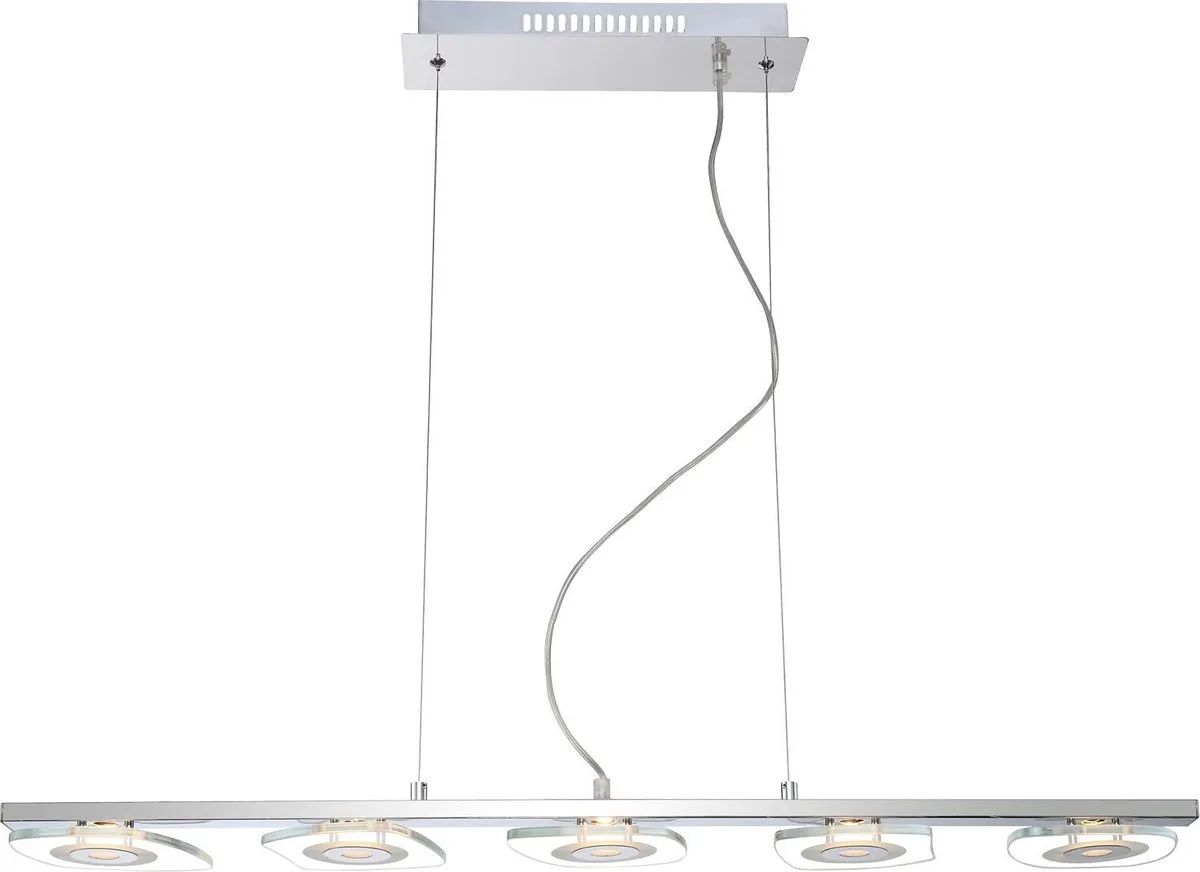 Hanglamp Globo Zarima LED - Helder glas en matte decorring von Globo in Chrom – Produktfoto