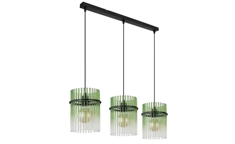 hanglamp - GORLEY - glas - grote eettafellamp - E27 - 15698-3HG de Globo en Vert – photo produit 2 sur 3