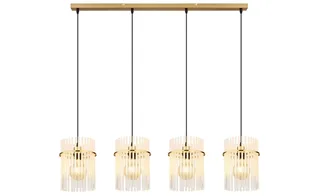 Hanglamp - GORLEY - glas - grote eettafellamp - E27 - 15698-4HM van Globo in Goud – productfoto 2 van 3