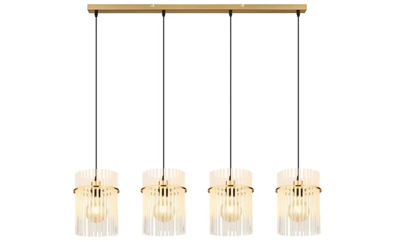 Hanglamp - GORLEY - glas - grote eettafellamp - E27 - 15698-4HM van Globo in Goud – productfoto 2 van 3