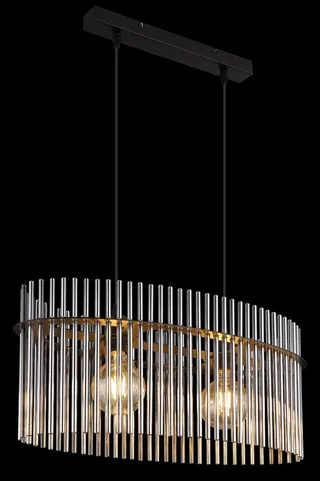 hanglamp - GORLEY - glas - grote eettafellamp - E27 - 15698H3 fra Globo i Sort – produktbillede 1 af 3