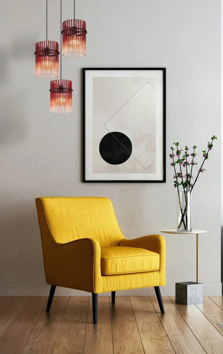 hanglamp - GORLEY - glas - Ø 47cm - E27 - 15698-3HRBR de Globo en Rouge – photo produit