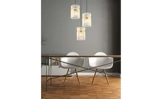 hanglamp - GORLEY - glas - Ø 47cm - E27 - 15698-3HRM van Globo in Goud – productfoto 2 van 3