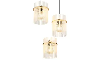 hanglamp - GORLEY - glas - Ø 47cm - E27 - 15698-3HRM van Globo in Goud – productfoto 3 van 3
