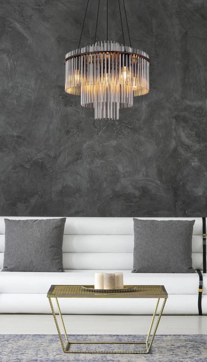 Hanglamp - GORLEY - glas - Ø 50cm - E27 - 15698H1 fra Globo i Sort – produktbillede