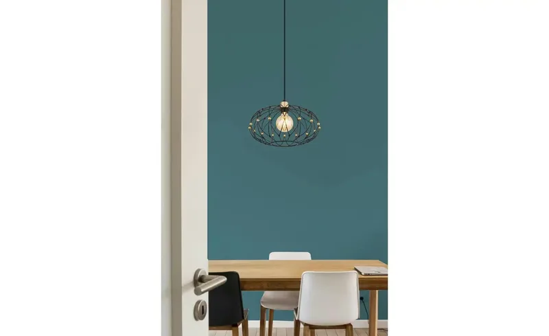 hanglamp - GREYS - metaal - Ø 40cm - E27 - 15966H de Globo en Noir – photo produit 3 sur 3