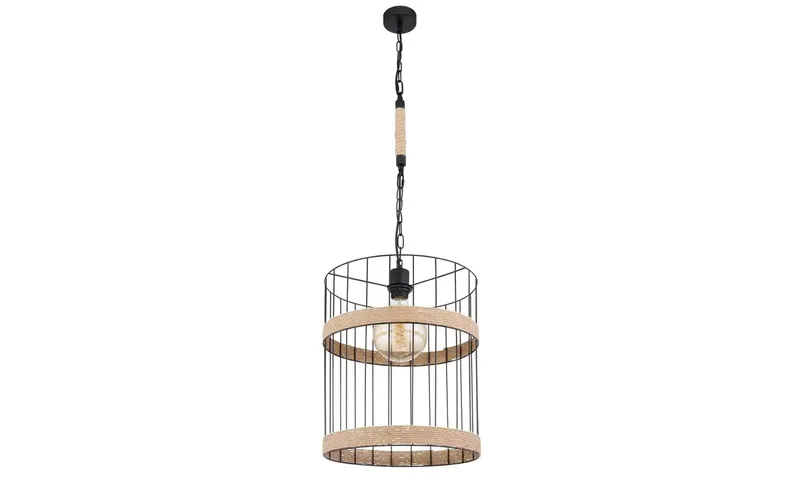 Hanglamp HALIA 35.0 cm 1-lichts Bruin de Globo en Noir – photo produit 2 sur 3