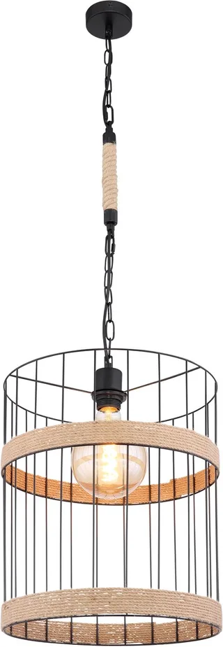 Hanglamp HALIA 35.0 cm 1-lichts Bruin de Globo en Noir – photo produit 1 sur 3