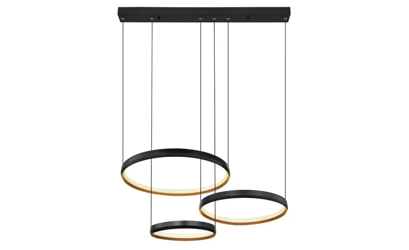hanglamp - HALLI - metaal - ringlamp - LED - 67193-55H van Globo in Zwart – productfoto 3 van 3