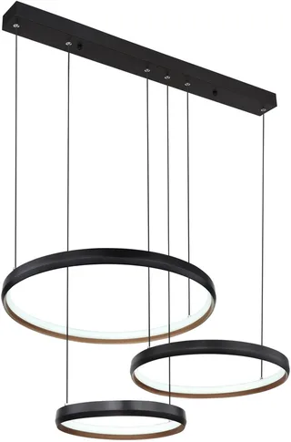 hanglamp - HALLI - metaal - ringlamp - LED - 67193-55H van Globo in Zwart – productfoto 1 van 3
