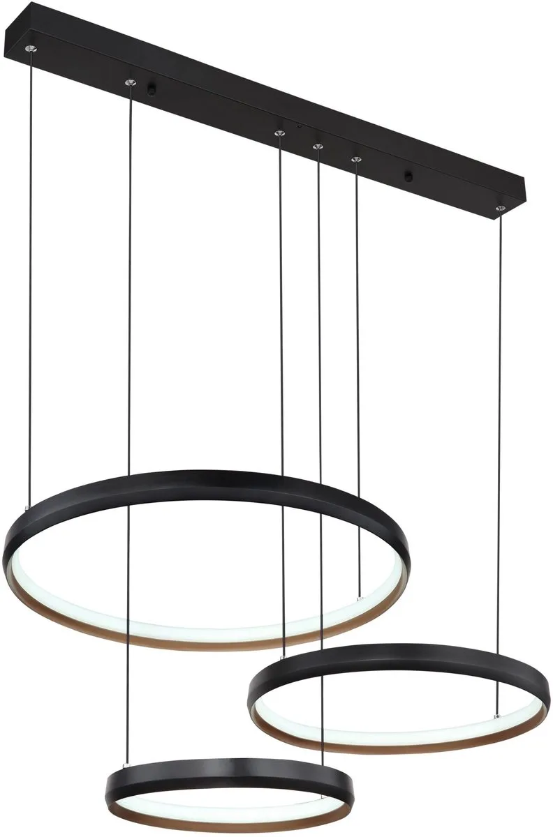 hanglamp - HALLI - metaal - ringlamp - LED - 67193-55H van Globo in Zwart – productfoto 1 van 3