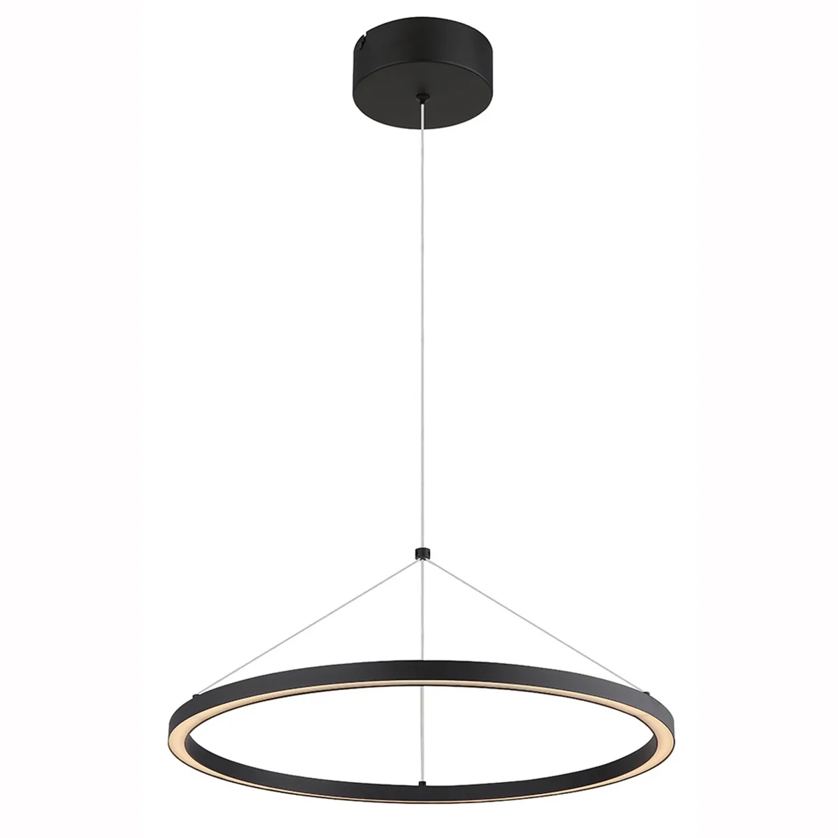 Hanglamp hanglamp eettafellamp woonkamerlamp plafondlamp, metaal aluminium kunststof dimbare geheugenfunctie, LED 36W 1400Lm 3000K warm wit, H 120 cm van Globo in Zwart – productfoto