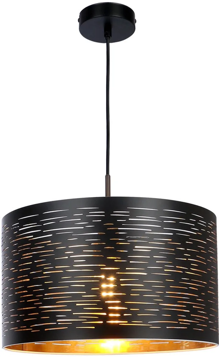 Hanglamp Hanglamp Woonkamerlamp Hanglamp rond Plafondlamp verlichting zwart-goud, metaal kunststof, D x H 38x120 cm von Globo in Schwarz – Produktfoto