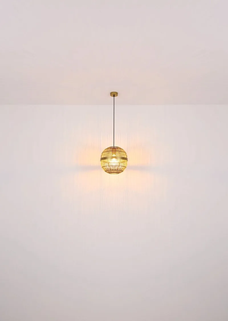 hanglamp - HERMI II - metaal - Ø 40cm - E27 - 14995H2 de Globo en Bronze – photo produit