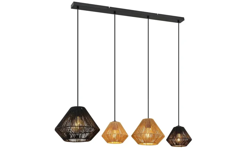 hanglamp - Houdini - metaal - grote eettafellamp - E27 - 15694-4H de Globo en Noir – photo produit 2 sur 3