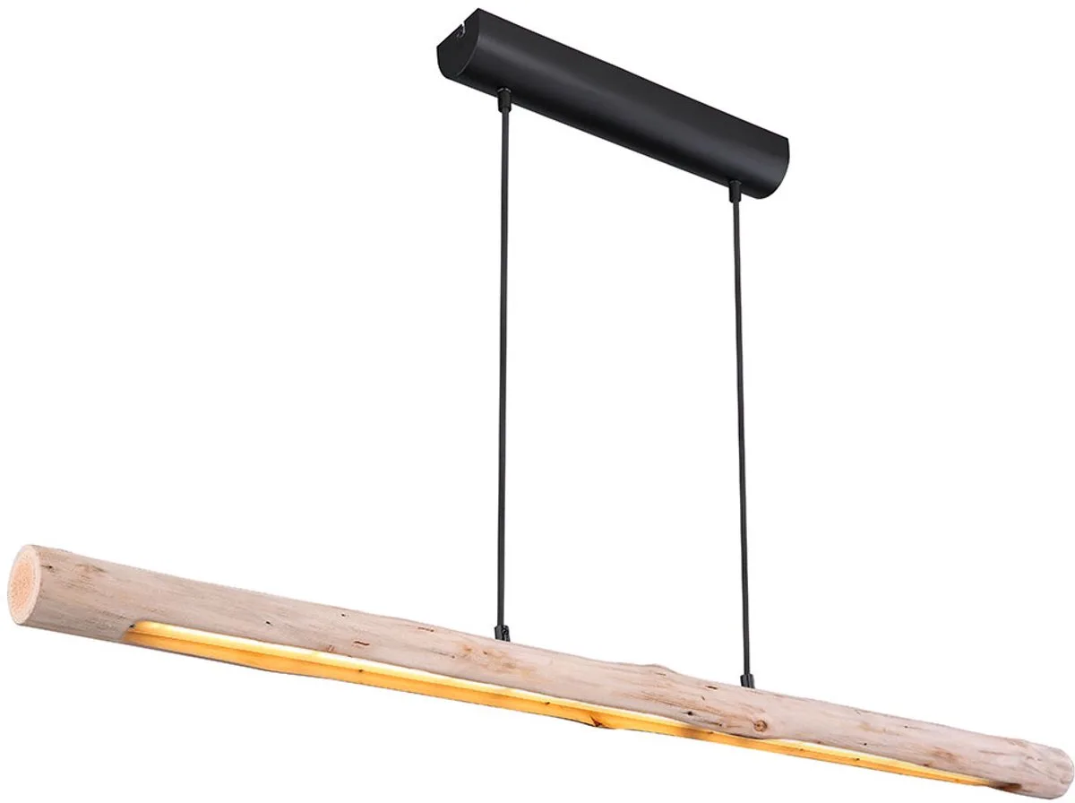 Hanglamp houten balk hanglamp hout LED dimbaar, 3-traps, 20W 1358lm 3000K, LxBxH 120 x 7 x 150 cm von Globo in Schwarz – Produktfoto