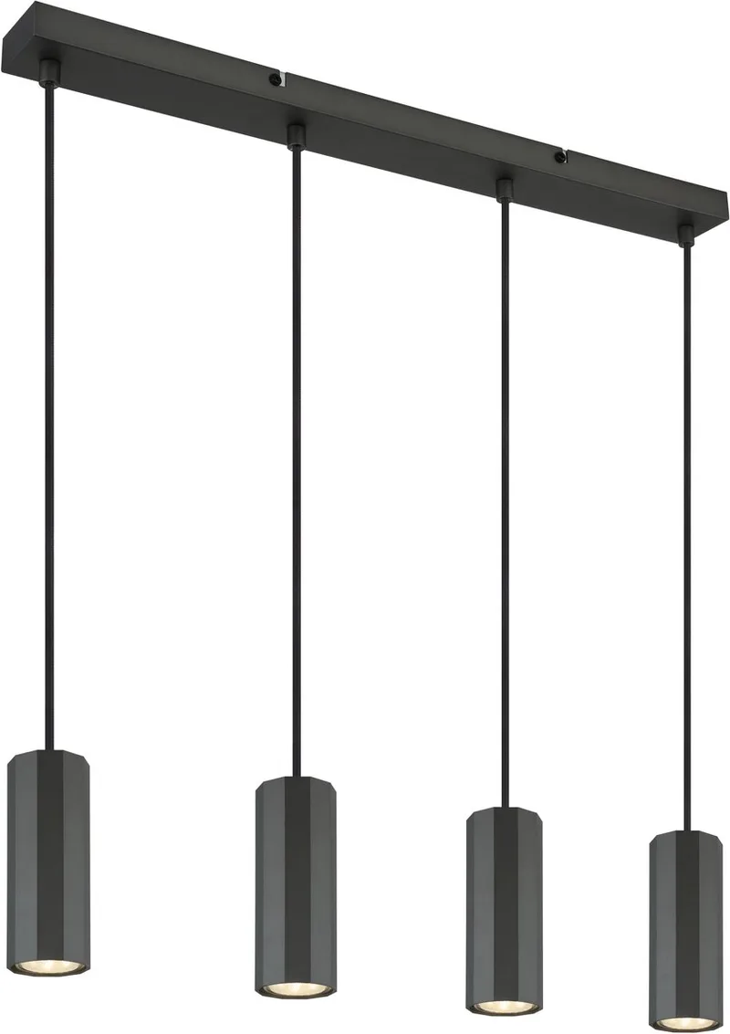 Hanglamp JAMES 6.0 cm 4-lichts Mat van Globo in Grijs – productfoto 1 van 3