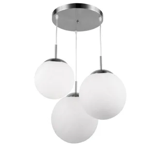 Hängeleuchte, Leuchtmittel inklusive, Warmweiß, Hängelampe Wohnzimmerleuchte Kugel Pendelleuchte Glas by Globo in White – product photo 1 of 5