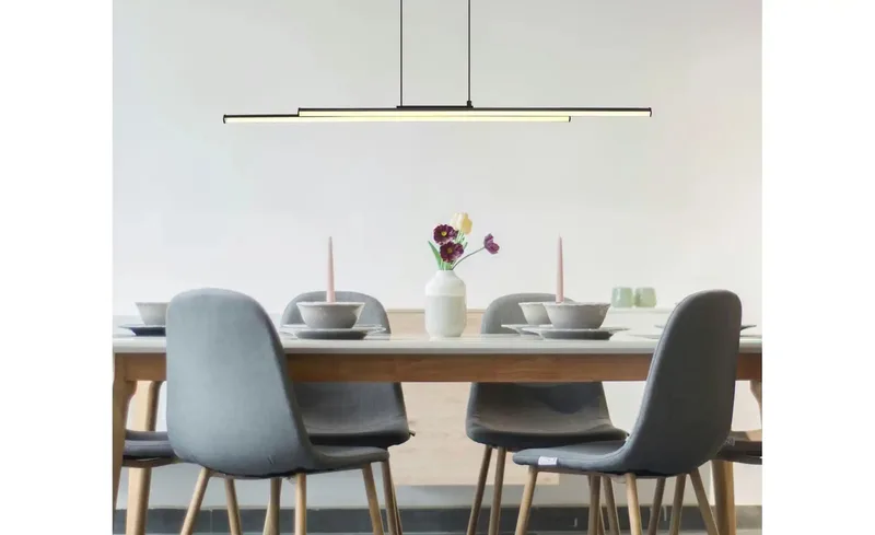 hanglamp - KIRINA - metaal - grote eettafellamp - LED - 67342-24H by Globo in Black – product photo 2 of 3