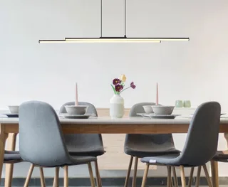 hanglamp - KIRINA - metaal - grote eettafellamp - LED - 67342-24H by Globo in Black – product photo 1 of 3