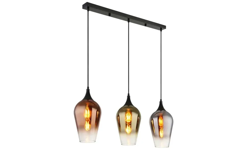hanglamp - LAVUS - glas - grote eettafellamp - E27 - 15552-3H de Globo en Multicolore – photo produit 2 sur 3