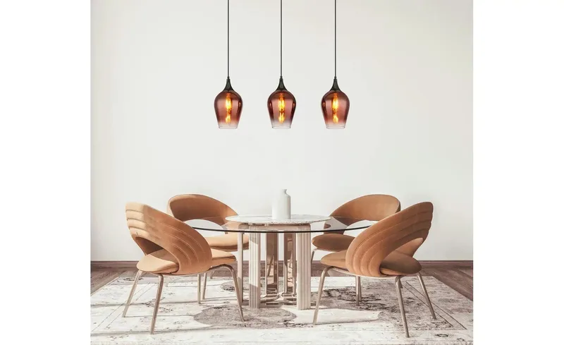 hanglamp - LAVUS - glas - grote eettafellamp - E27 - 155520-3HC de Globo en Rouge – photo produit 2 sur 3