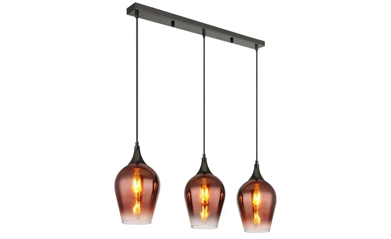 hanglamp - LAVUS - glas - grote eettafellamp - E27 - 155520-3HC de Globo en Rouge – photo produit 3 sur 3