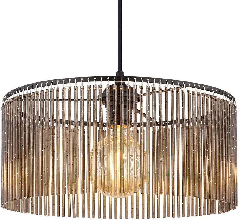 Hanglamp - LEEDS - metaal - Ø 35cm - E27 - 33080108 de Globo en Noir – photo produit 1 sur 3