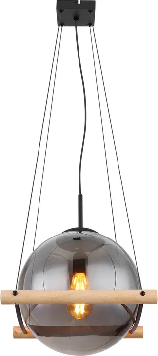 hanglamp - Leona - glas smoke glas - kleurglas-lamp - E27 - 15883H de Globo en Noir – photo produit 1 sur 3