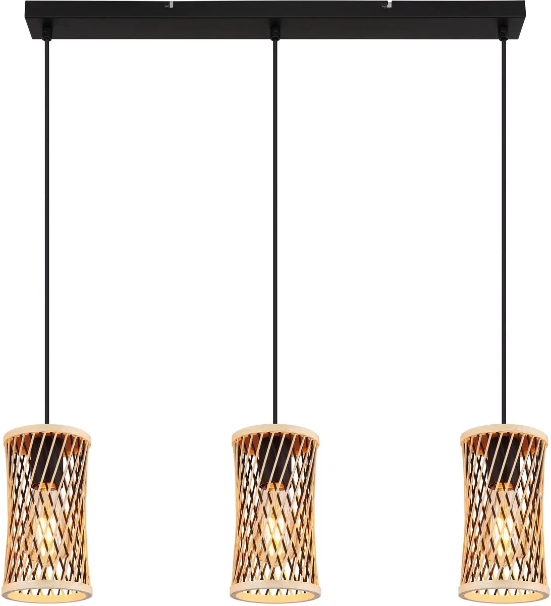 Hanglamp Mali 3-lichts - 31050308 fra Globo i Sort – produktbillede