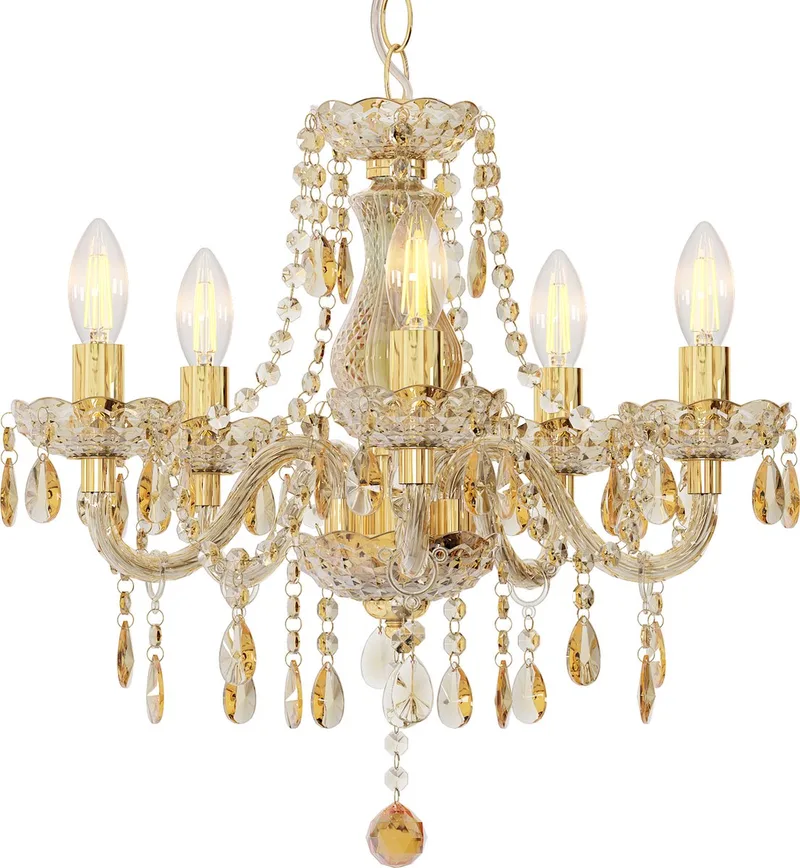 Hanglamp - MARIE - metaal - Ø 48cm - E14 - 15100545 van Globo in Goud – productfoto