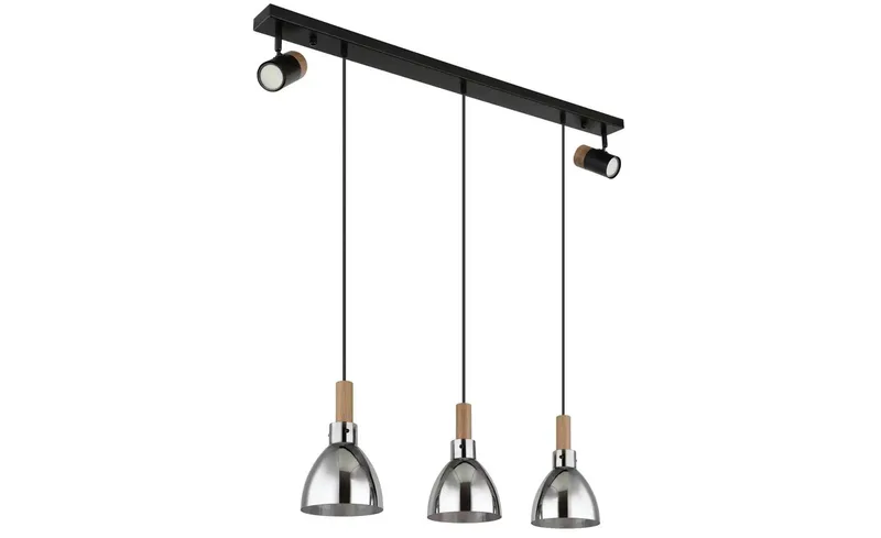 hanglamp - Mattea - metaal - grote eettafellamp - LED_E27 - 15550-3H by Globo in Black – product photo 2 of 3